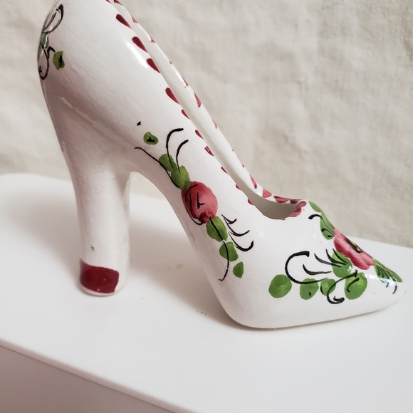 Italy high heel shoe miniature. Paestrum signature. Ceramic. - Picture 5 of 9